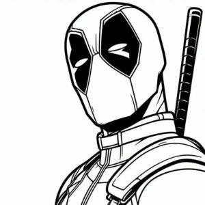 Desenho de Deadpool Desenho Colorir Imprimir 037