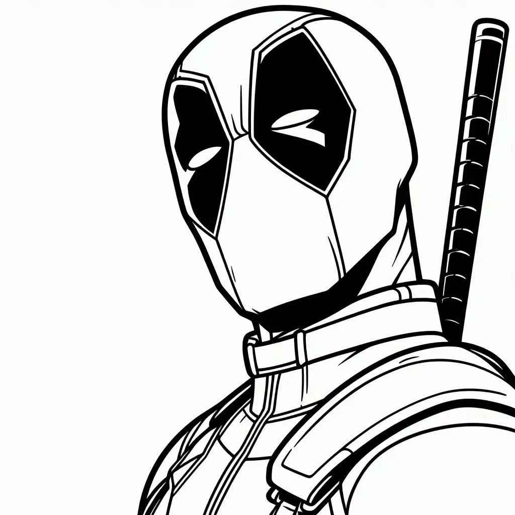 Desenho de Deadpool Desenho Colorir Imprimir 037