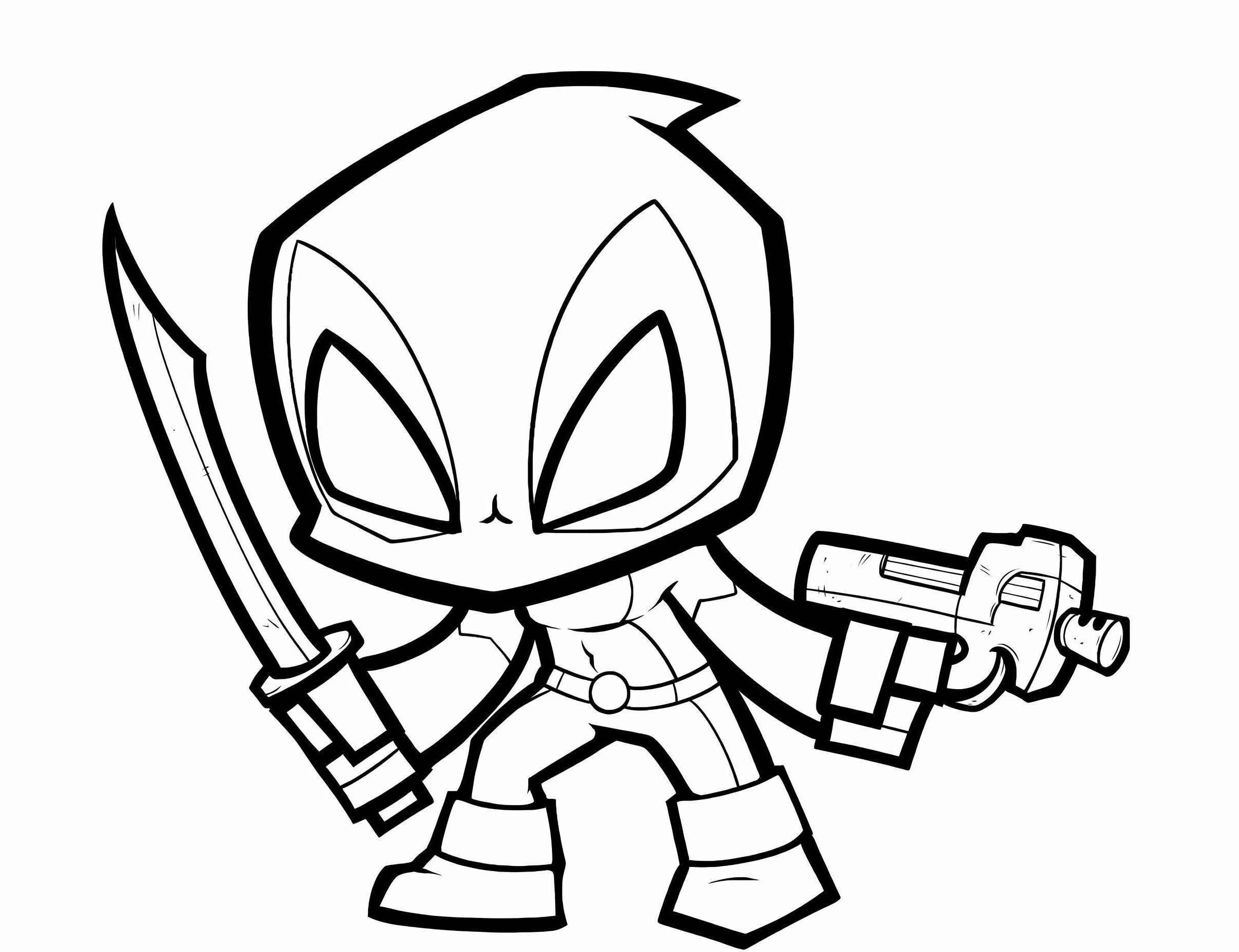 Desenho de Deadpool Desenho Colorir Imprimir 038