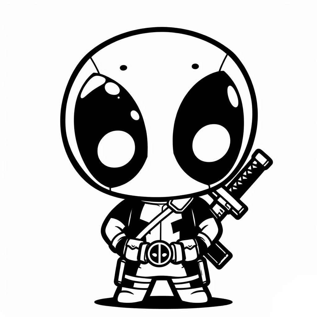 Desenho de Deadpool Desenho Colorir Imprimir 041