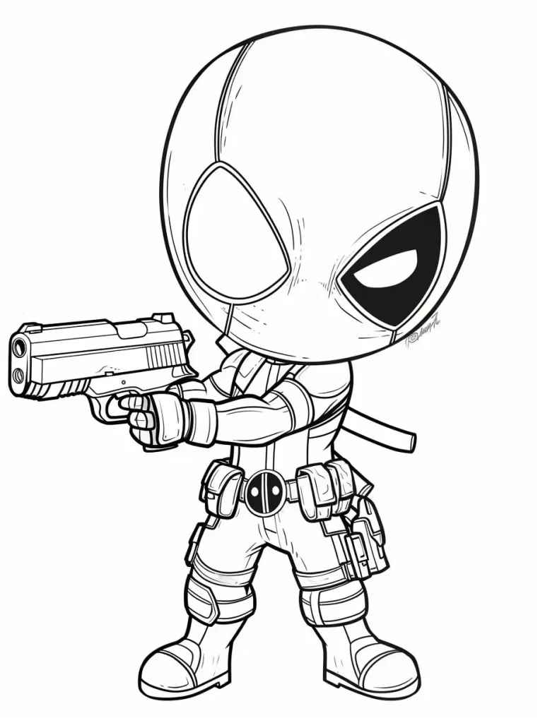 Desenho de Deadpool Desenho Colorir Imprimir 044