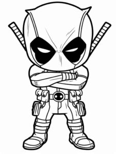 Desenho de Deadpool Desenho Colorir Imprimir 054