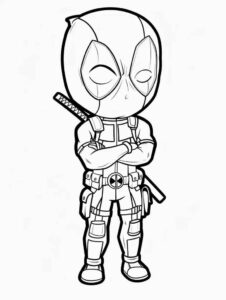 Desenho de Deadpool Desenho Colorir Imprimir 058