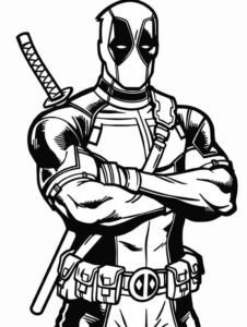 Desenho de Deadpool Desenho Colorir Imprimir 059