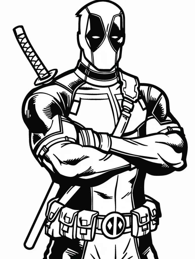 Desenho de Deadpool Desenho Colorir Imprimir 059