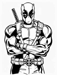 Desenho de Deadpool Desenho Colorir Imprimir 063