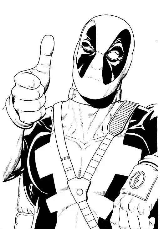 Desenho de Deadpool Desenho Colorir Imprimir 065