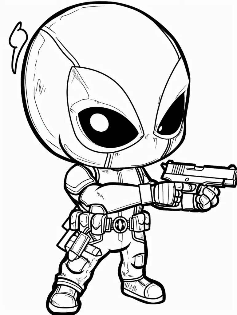 Desenho de Deadpool Desenho Colorir Imprimir 069