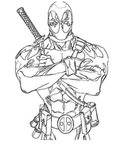 Desenho de Deadpool Desenho Colorir Imprimir 071