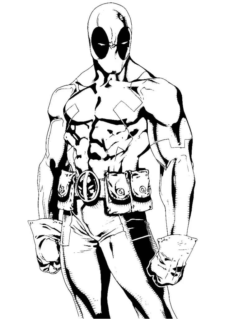 Desenho de Deadpool Desenho Colorir Imprimir 072