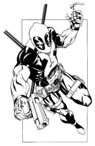 Desenho de Deadpool Desenho Colorir Imprimir 074