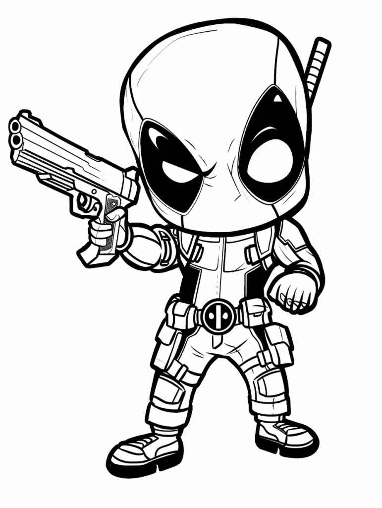 Desenho de Deadpool Desenho Colorir Imprimir 076
