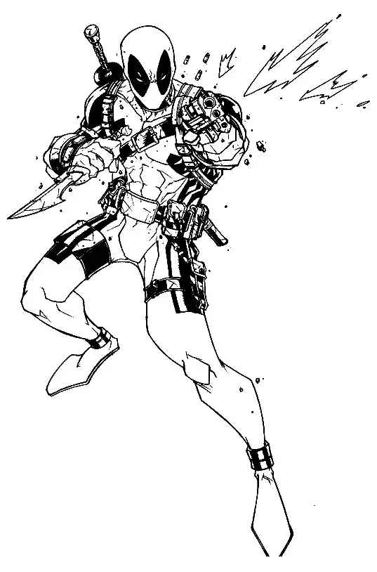Desenho de Deadpool Desenho Colorir Imprimir 077