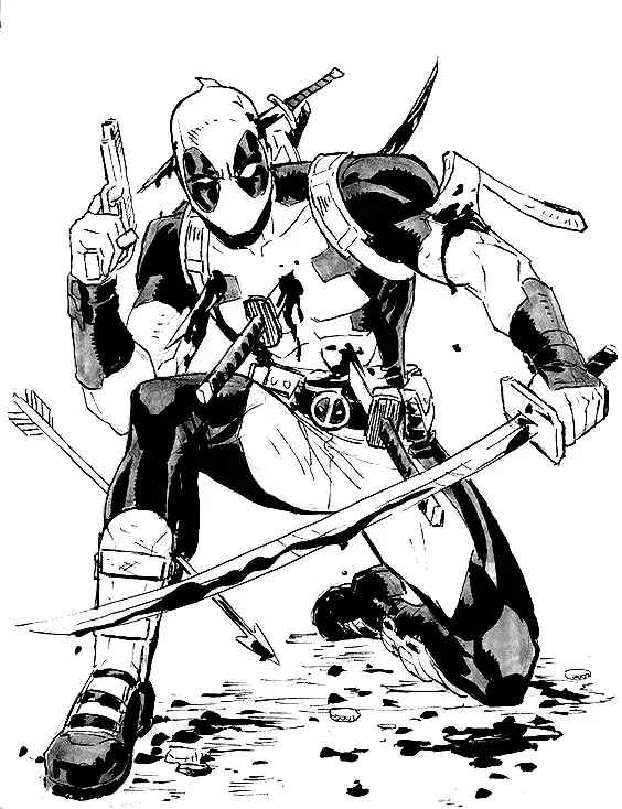 Desenho de Deadpool Desenho Colorir Imprimir 078
