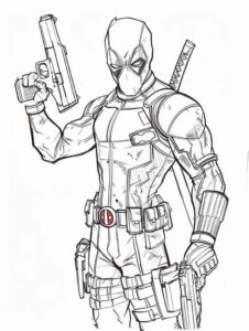 Desenho de Deadpool Desenho Colorir Imprimir 081
