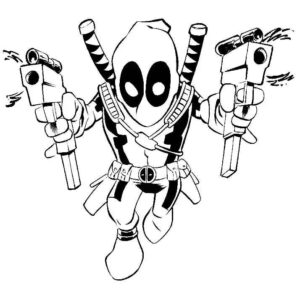 Desenho de Deadpool Desenho Colorir Imprimir 087