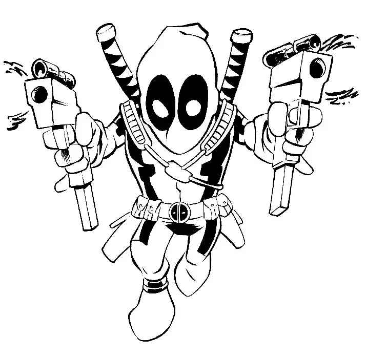 Desenho de Deadpool Desenho Colorir Imprimir 087