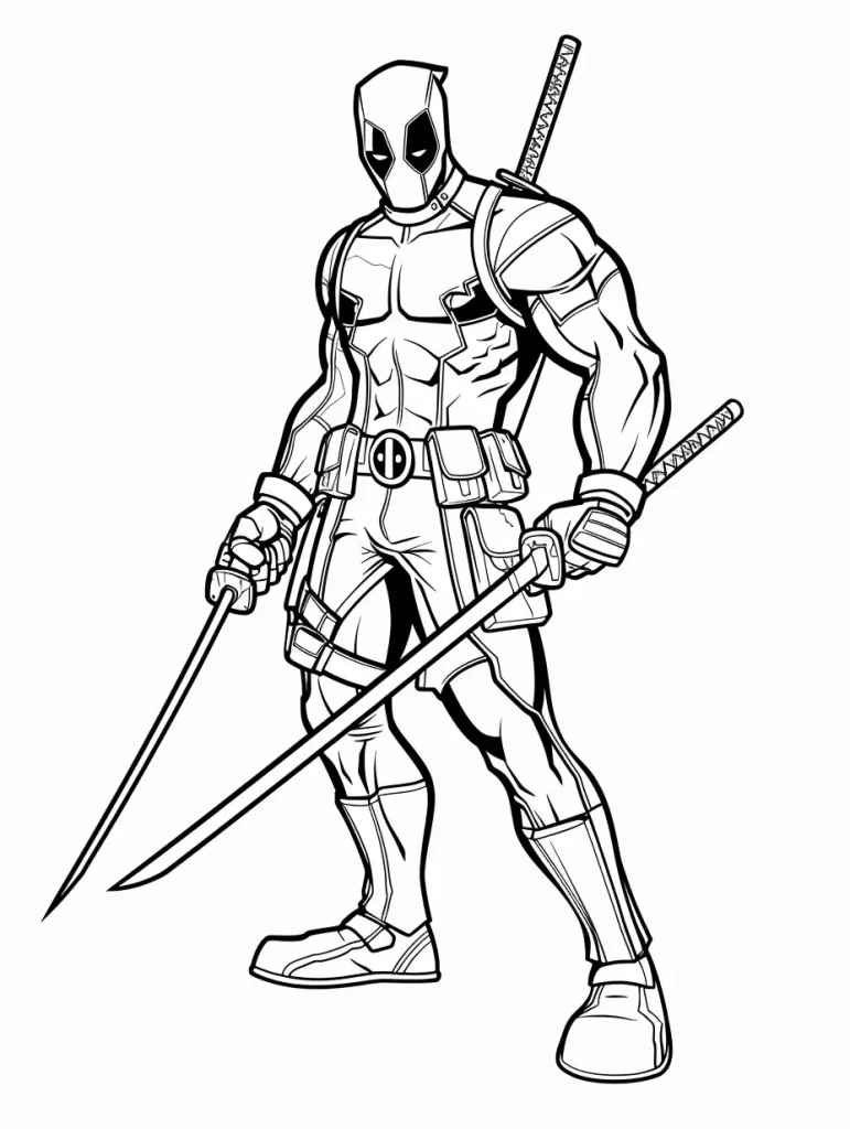 Desenho de Deadpool Desenho Colorir Imprimir 092