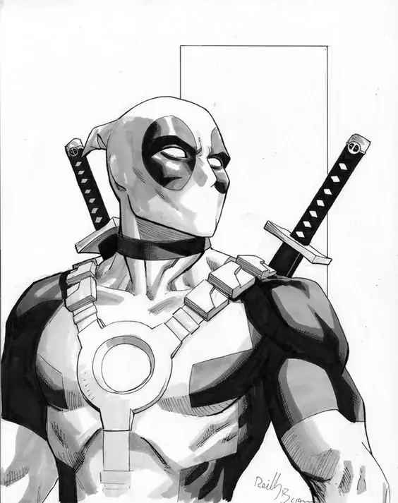 Desenho de Deadpool Desenho Colorir Imprimir 096