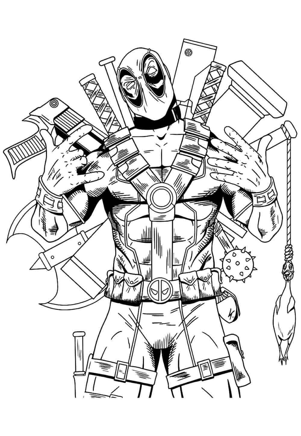 Desenho de Deadpool Desenho Colorir Imprimir 115