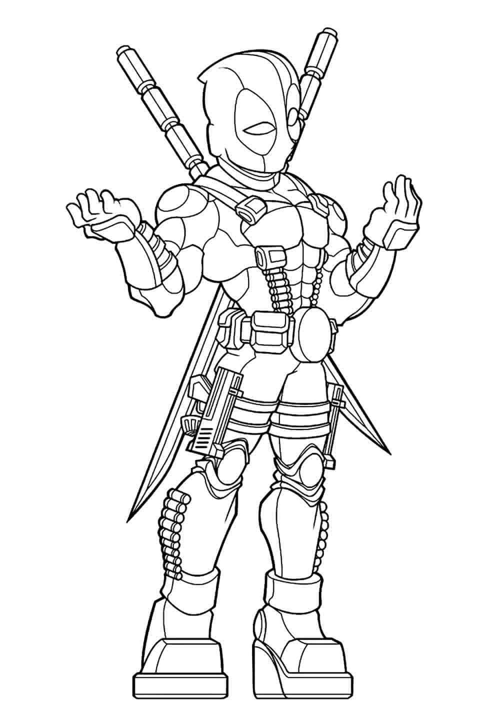 Desenho de Deadpool Desenho Colorir Imprimir 116