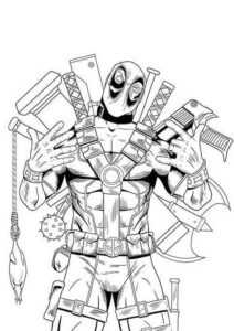 Desenho de Deadpool Desenho Colorir Imprimir 121