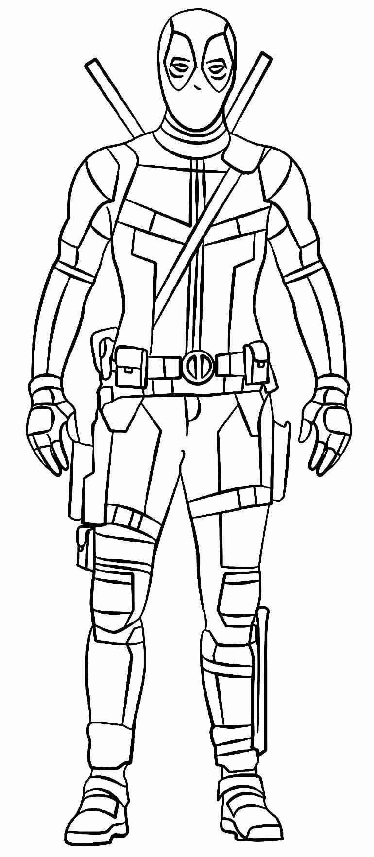 Desenho de Deadpool Desenho Colorir Imprimir 123