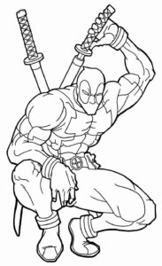 Desenho de Deadpool Desenho Colorir Imprimir 124