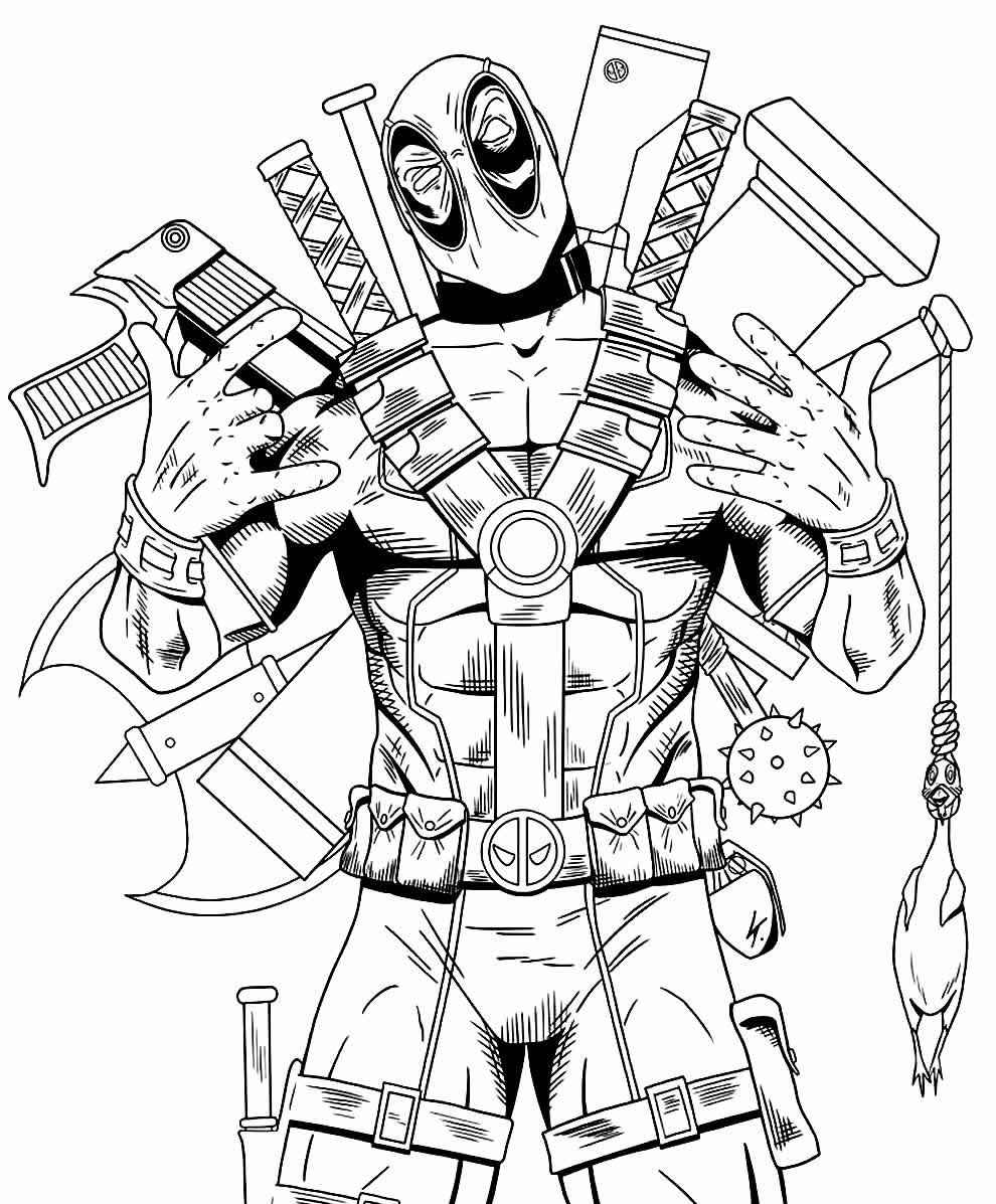 Desenho de Deadpool Desenho Colorir Imprimir 125