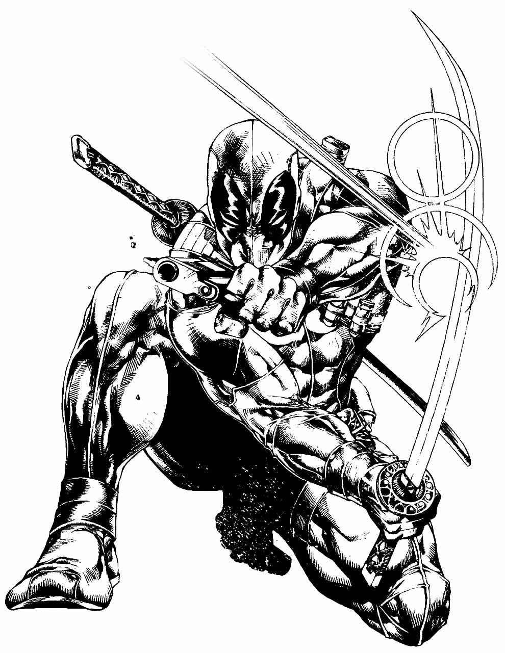 Desenho de Deadpool Desenho Colorir Imprimir 138