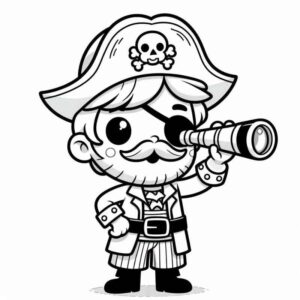 Desenho de Desenho Animado Pirata Para Colorir