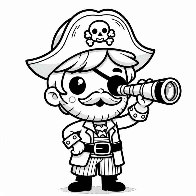 Desenho de Desenho Animado Pirata Para Colorir