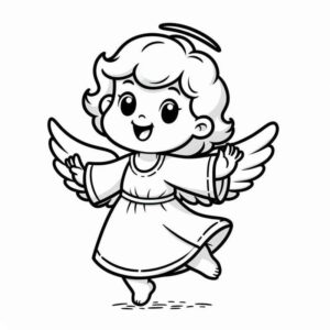 Desenho de Desenho Anjo Cartoon Colorir