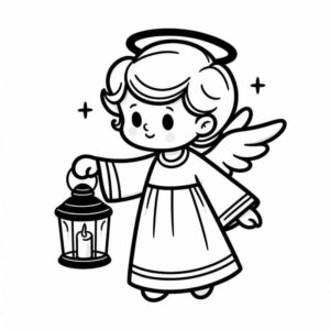 Desenho de Desenho Anjo Cartoon Para Colorir