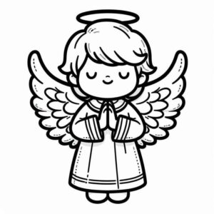 Desenho de Desenho Anjo Em Oracao