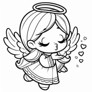 Desenho de Desenho Anjo Fofo Colorir