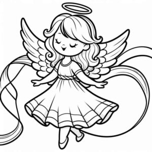 Desenho de Desenho Anjo Fofo Crianca Expressao Amigavel