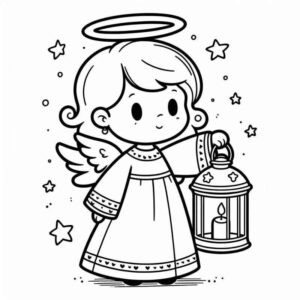 Desenho de Desenho Anjo Infantil Detalhado Para Colorir