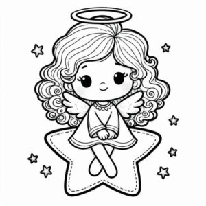 Desenho de Desenho Anjo Infantil Para Colorir 1