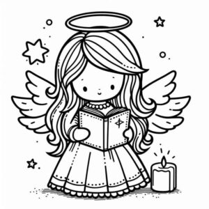 Desenho de Desenho Anjo Infantil Para Colorir 2