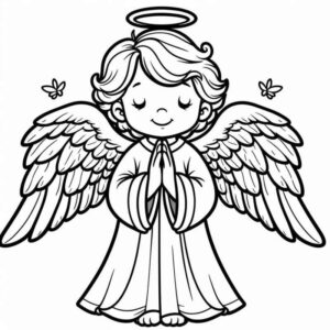 Desenho de Desenho Anjo Infantil Para Colorir