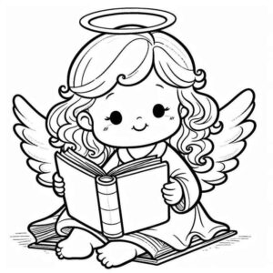 Desenho de Desenho Anjo Sentado Colorir