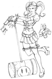Desenho de Desenho Arlequina 1 Para Colorir