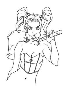 Desenho de Desenho Arlequina Maluca 8 Para Colorir