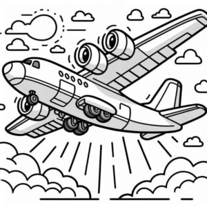 Desenho de Desenho Aviao Alegre Voo