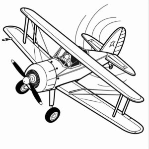 Desenho de Desenho Aviao Biplano Para Colorir