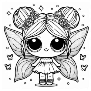 Desenho de Desenho Boneca Lol Fada Flores