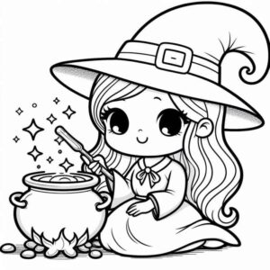Desenho de Desenho Bruxinha Fofa Halloween