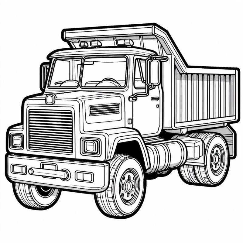 Desenho de Desenho Caminhao Basculante Detalhado