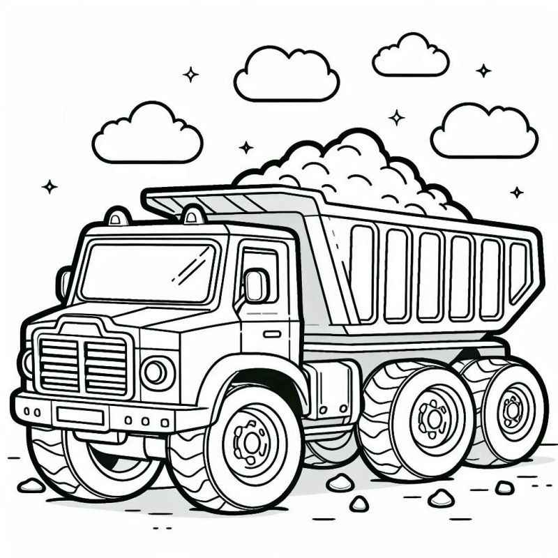 Desenho de Desenho Caminhao Basculante Para Colorir